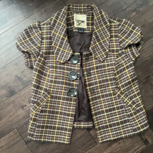 Kenzie girl houndstooth fall style a line short sleeve shacket jacket - Picture 1 of 3